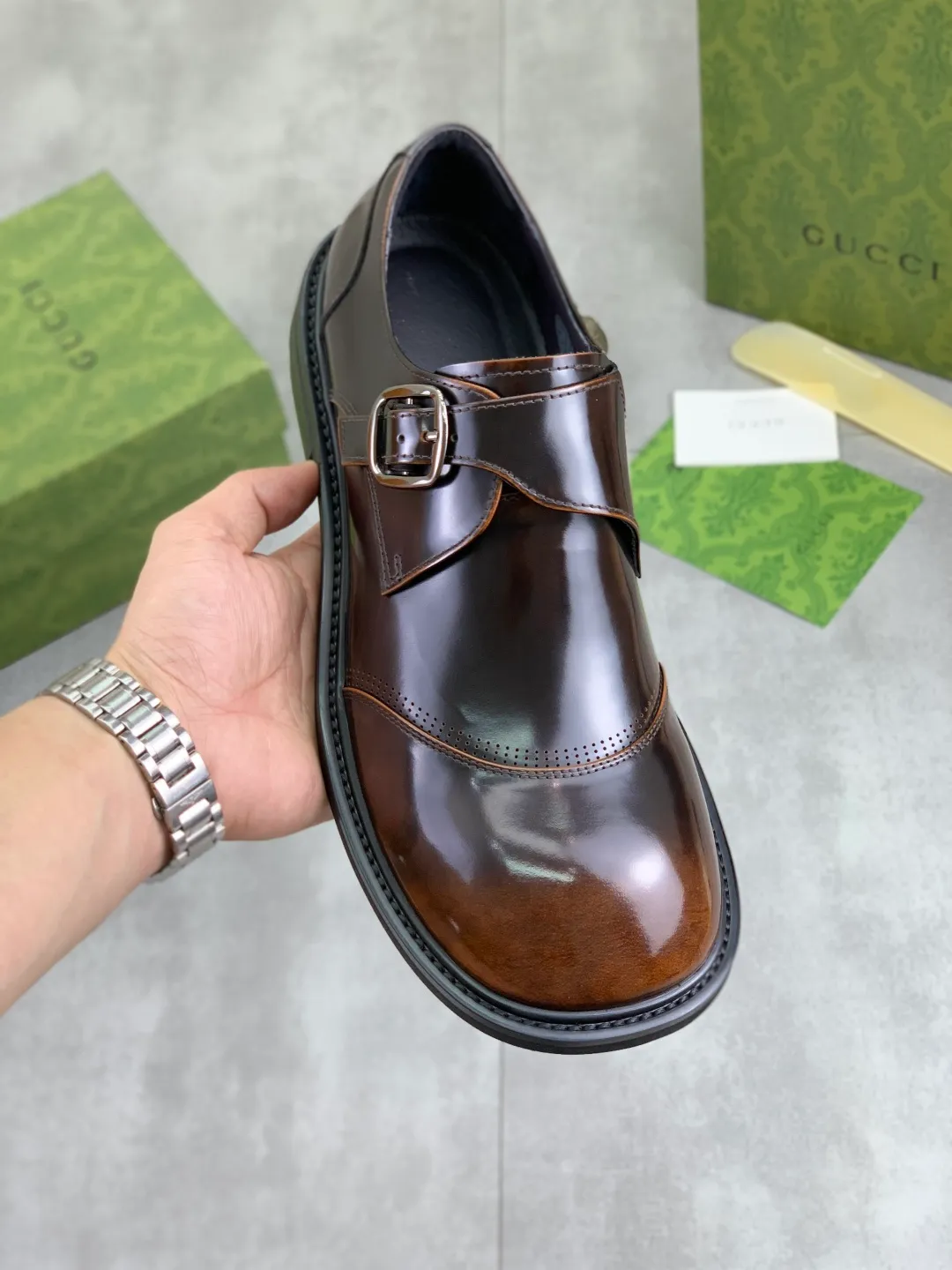 Men's Men's Shoes 💰P580 [New Style] 💰💎💎💎 [Gucci] GUCCI high-end men's formal business leather shoes, original order 1:1! Original imported high-end calfskin, original metal buckle, imported first-layer pigskin lining for feet, original high-end outsole, men's shoe size: 38-44
